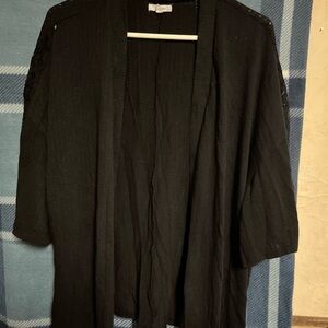 Maurices Black Open-Front Cardigan